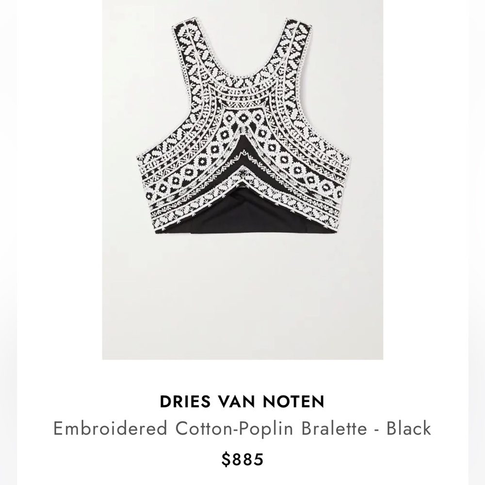 Dries Van Noten Embroidered Bralette NWT SOLD OUT ONLINE - Picture 5 of 12